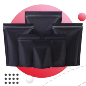 Matte black zip lock packaging bags